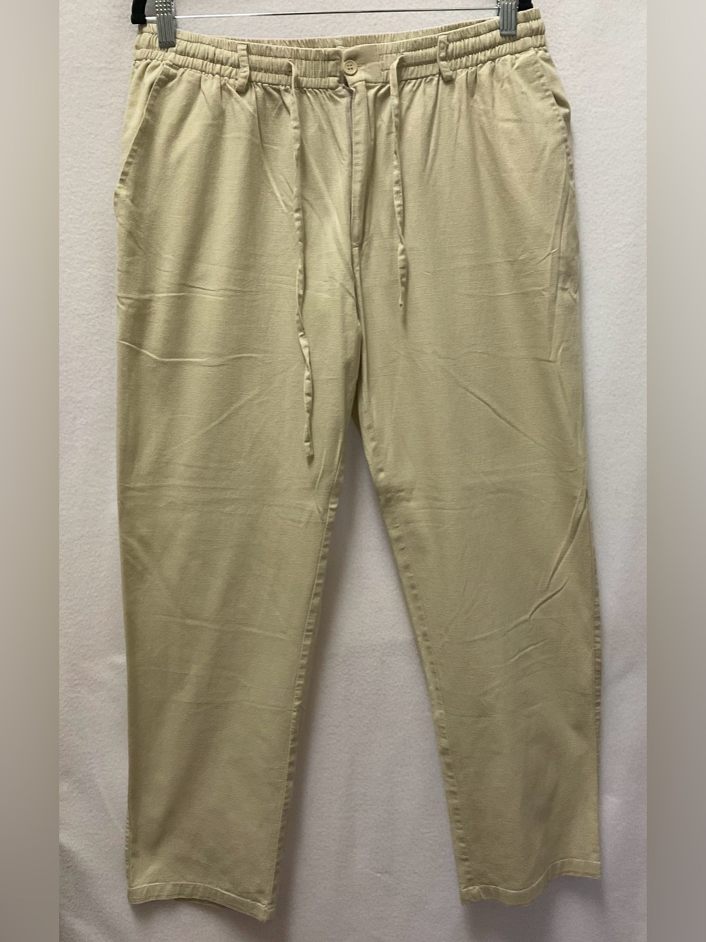 Light Beige Men's Drawstring Pants - Casual Comfort